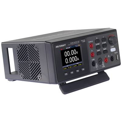 A digital power supply unit displays '00.00V' and '0.000A' on its display. It has several ports and control elements on its front panel.