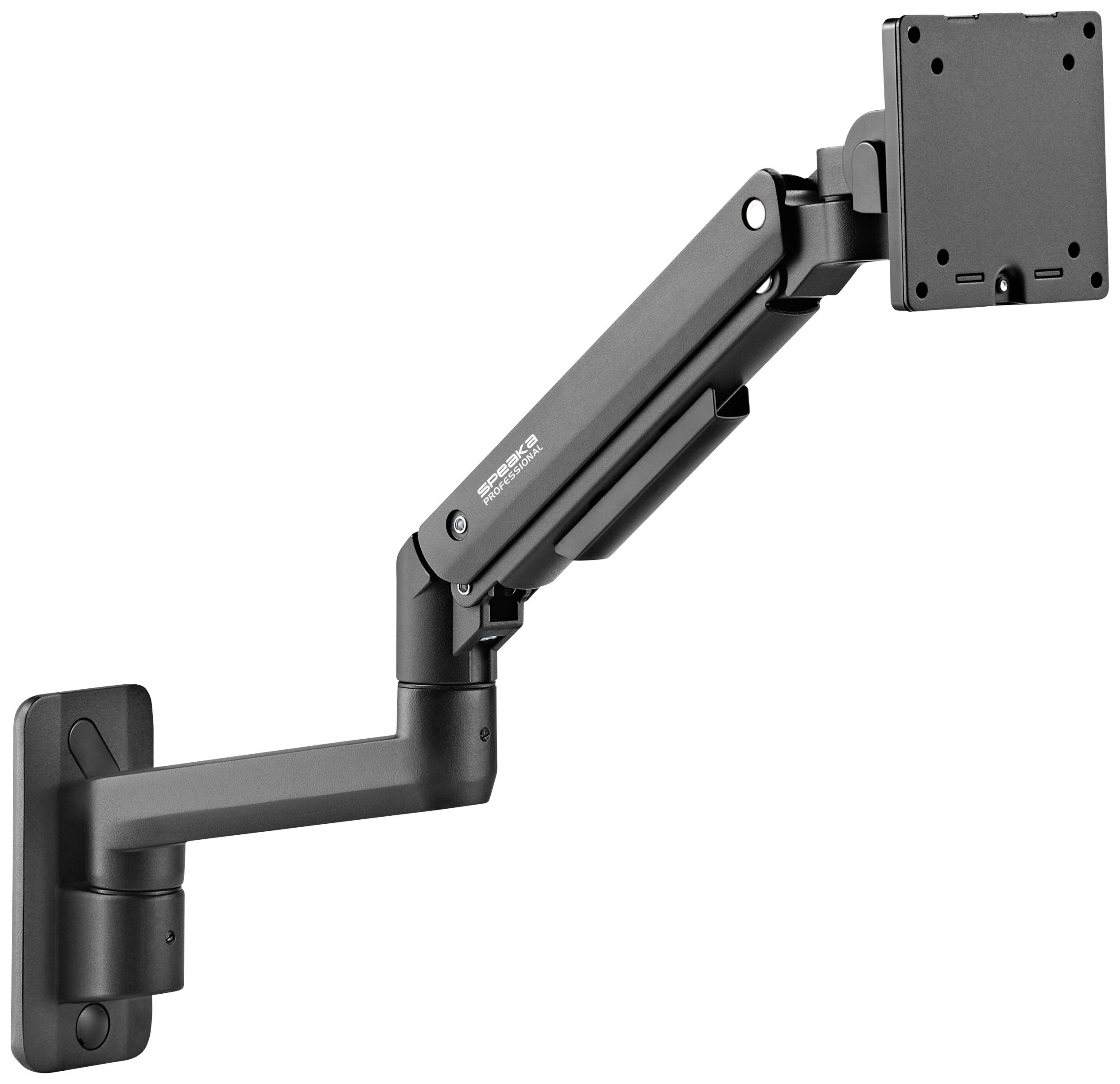 SpeaKa Professional SP-MM-990 1x Monitor wall mount 43,2 cm (17) - 124,5 cm (49) Black Height-adjustable, Swivelling/tiltable