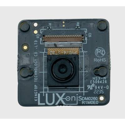 'Lux-on' Camera Module by Kingtop Technology Co. with serial numbers and symbols for RoHS compliance and technological specifications.
