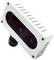 A rectangular, technical device with two visible sensors, mounted on a black, rotatable mount.