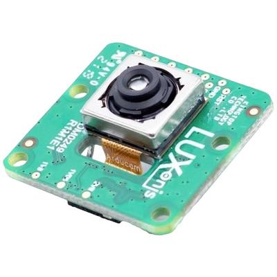 'Luxonis' circuit board with camera and lens, suitable for image processing and machine vision. The main board features an integrated camera sensor.
