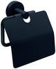tesa MOON BLACK Toilet roll holder with cover Adhesive Black 1 pc(s)