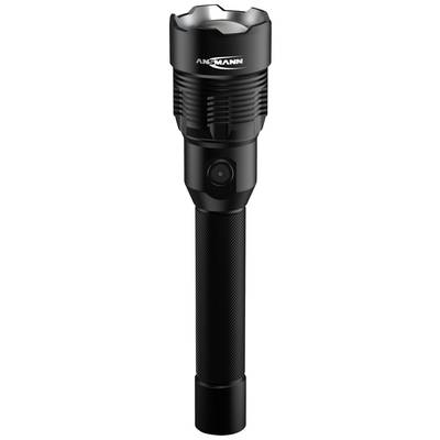 Black torch with ribbed grip and high-powered head. Branded with the 'Ansmann' lettering on top.