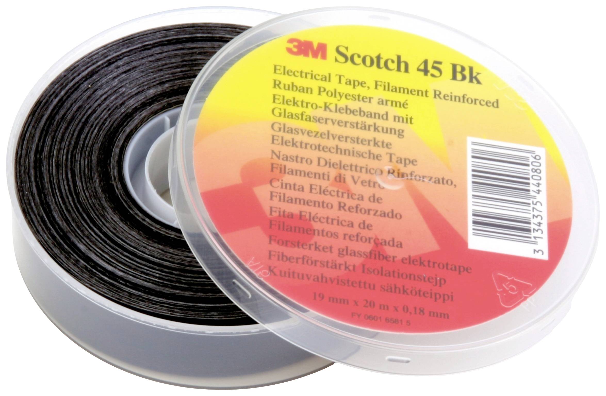 3M SCOTCH45BK-19X20 Polyester tape Black (L x W) 20 m x 19 mm 1 pc(s)