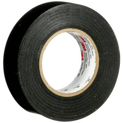 A black roll of electrical insulating tape in close-up, used for electrical insulation and bundling cables.