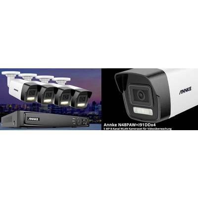 'ANNKE N48PAW+191DDx4 5 MP 8-Channel Wireless Camera Kit for Video Surveillance' shows four white cameras and a black recorder.