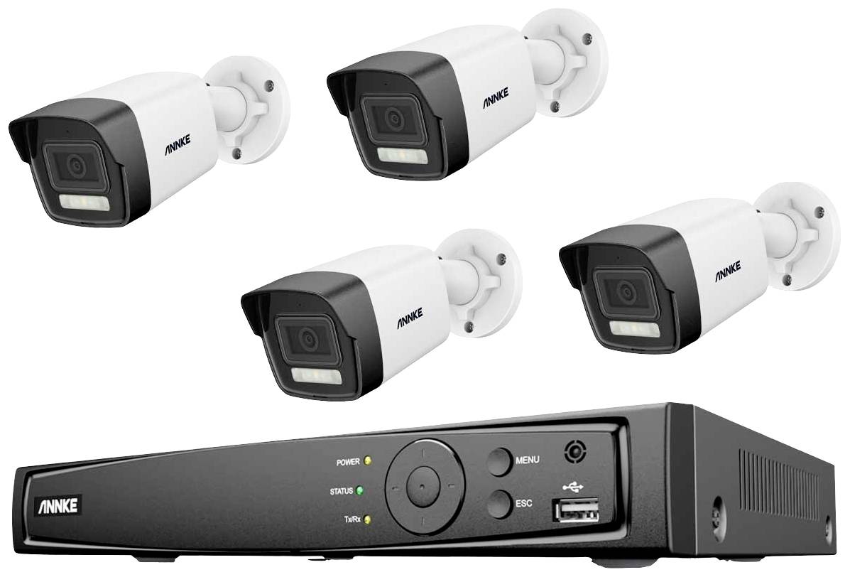 Annke Netzwerkkamera N48PAW+I91DD*4+2T LAN IP-CCTV camera set 8-channel incl. 4 cameras 4096 x 3072 p