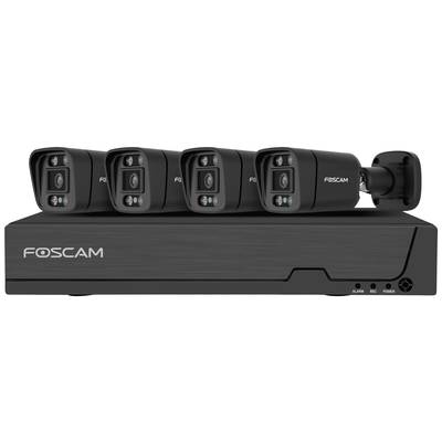 Foscam  FNA108E-B4-2T black LAN IP-CCTV camera set 8-channel incl. 4 cameras 3840 x 2160 p  