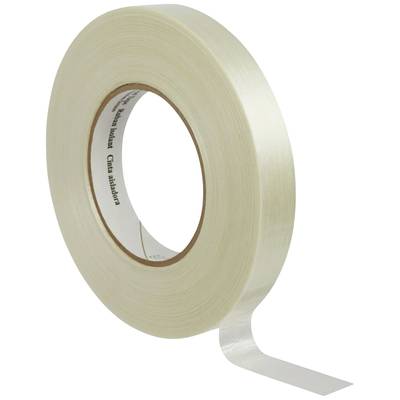 A roll of transparent adhesive tape with a loose end that easily unwinds from the roll, set against a white background.