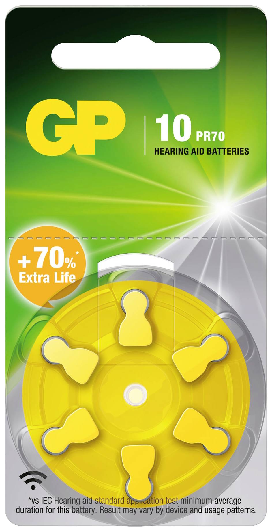 GP Hearing aid battery ZA 10 1.4 V 6 pc(s) Zinc air PR70