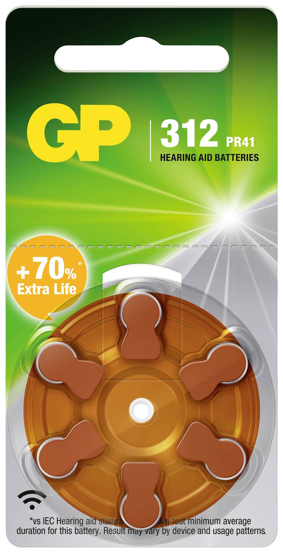 GP Hearing aid battery ZA 312 1.4 V 6 pc(s) Zinc air PR41