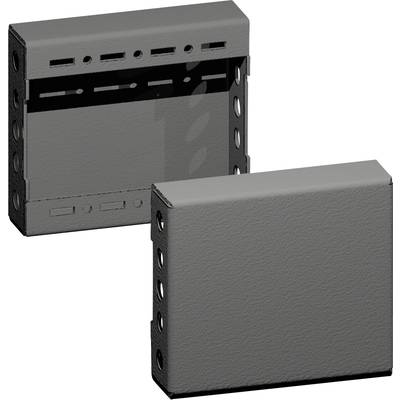Two grey, rectangular plastic enclosures, one standing and one lying down, with multiple openings on their sides.