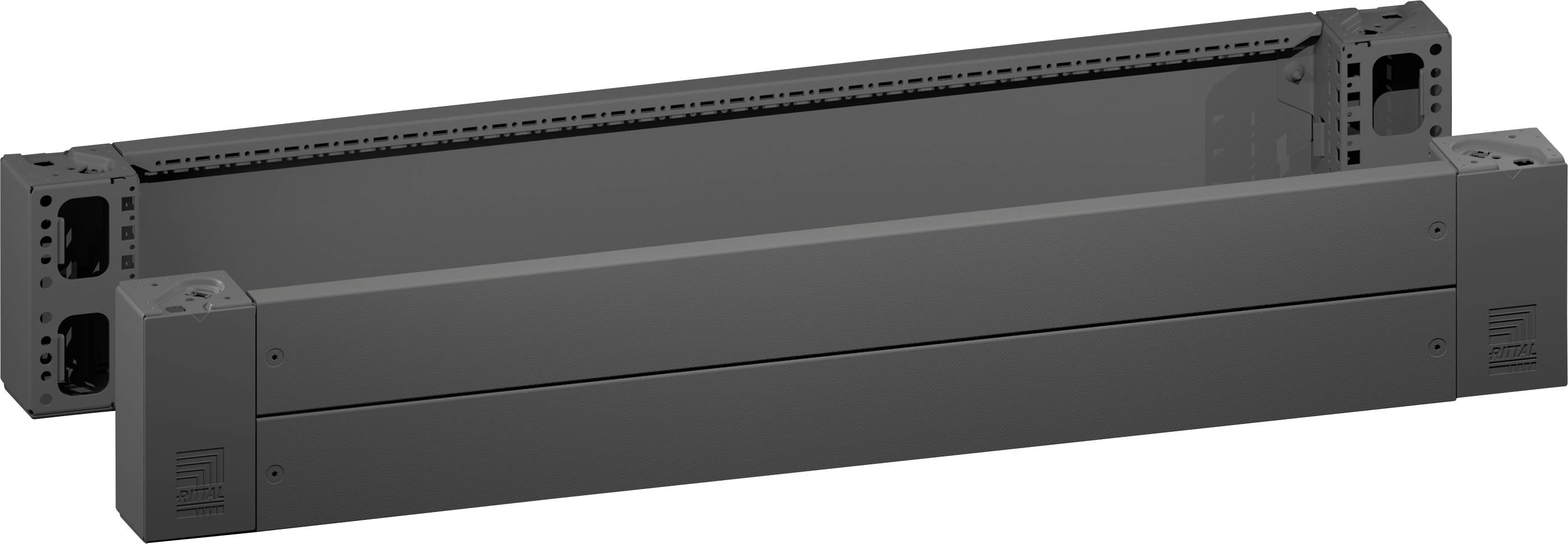 VX socket corner piece with base plate, front and rear, H:200 mm, for B: 1200 mm, steel plate 8660025 Rittal Content: 1 Set