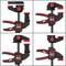 Four images of a Bessey clamp from different angles show the red and black details as well as the adjustment mechanisms.