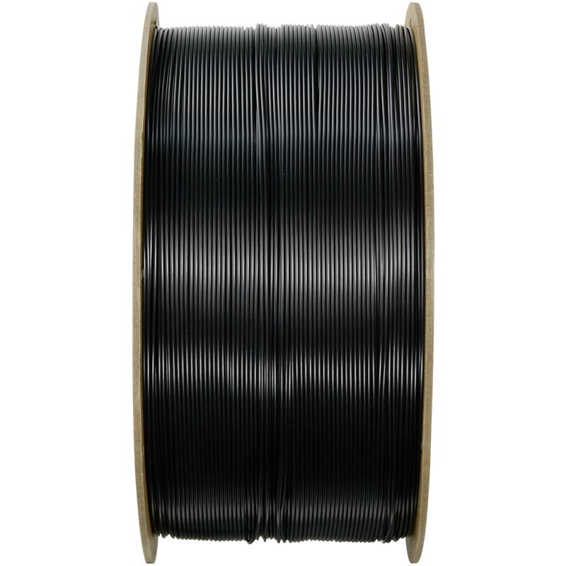 Black wire on a round spool, ready for industrial or craft use.