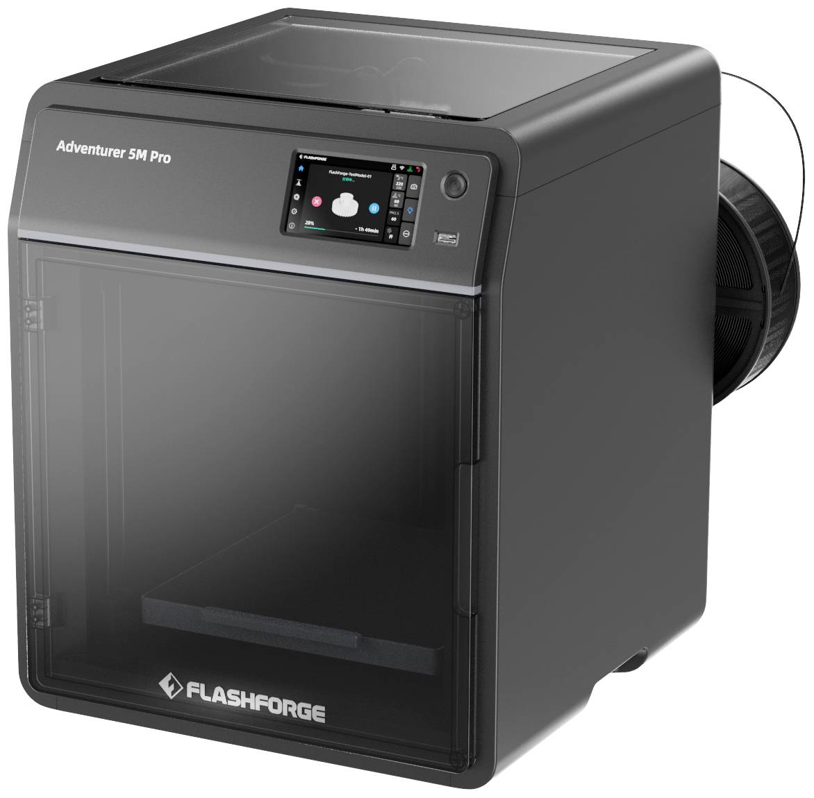 Flashforge Adventurer 5M Pro 3D printer Heated bed, Bendable hotbed tray, incl. filament, incl. enclosure, incl. software, Built-in camera, LED lighting