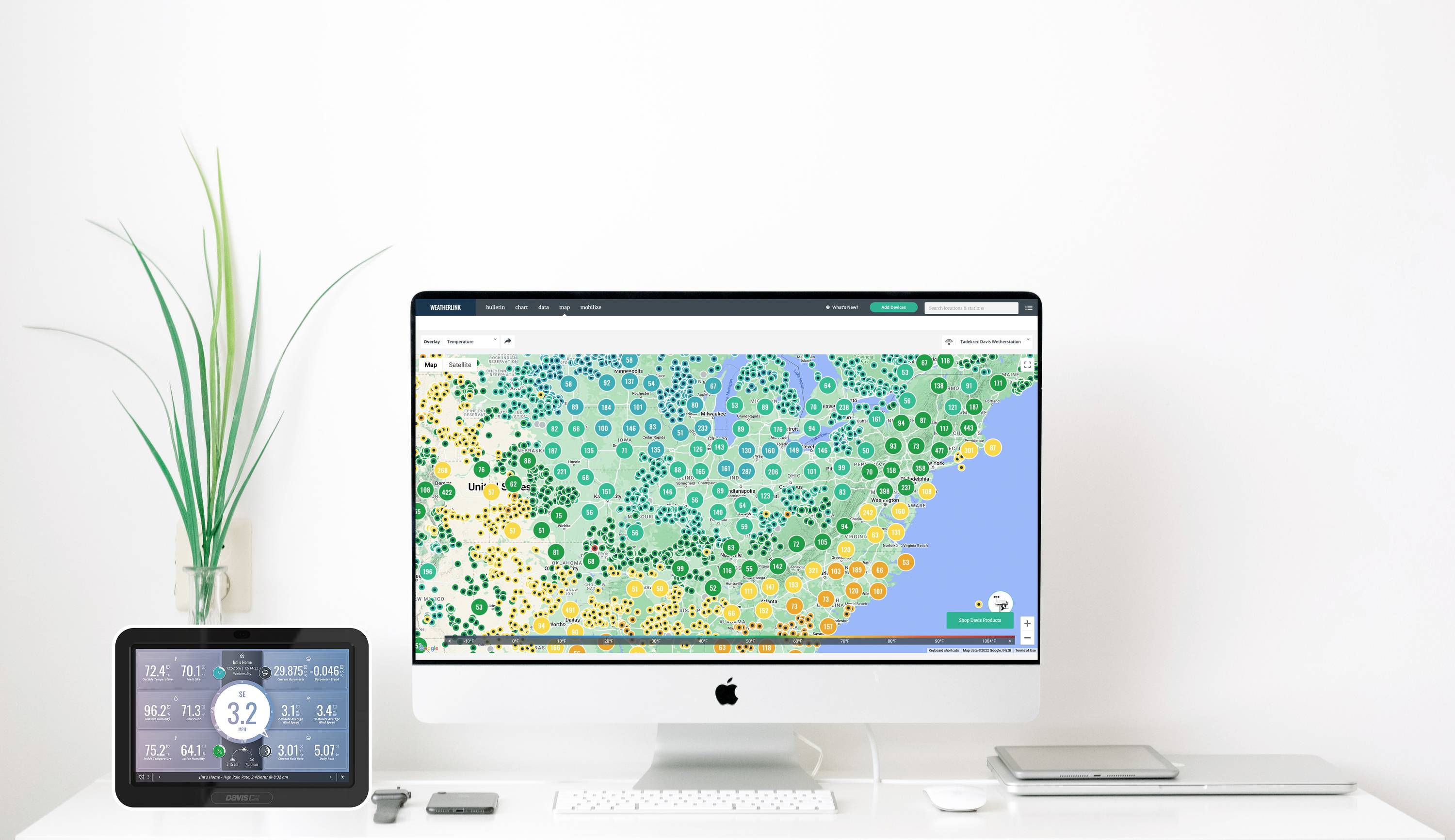 Davis Instruments Weatherlink Touch Console 6313EU Wireless digital weather station Max. number of sensors 80