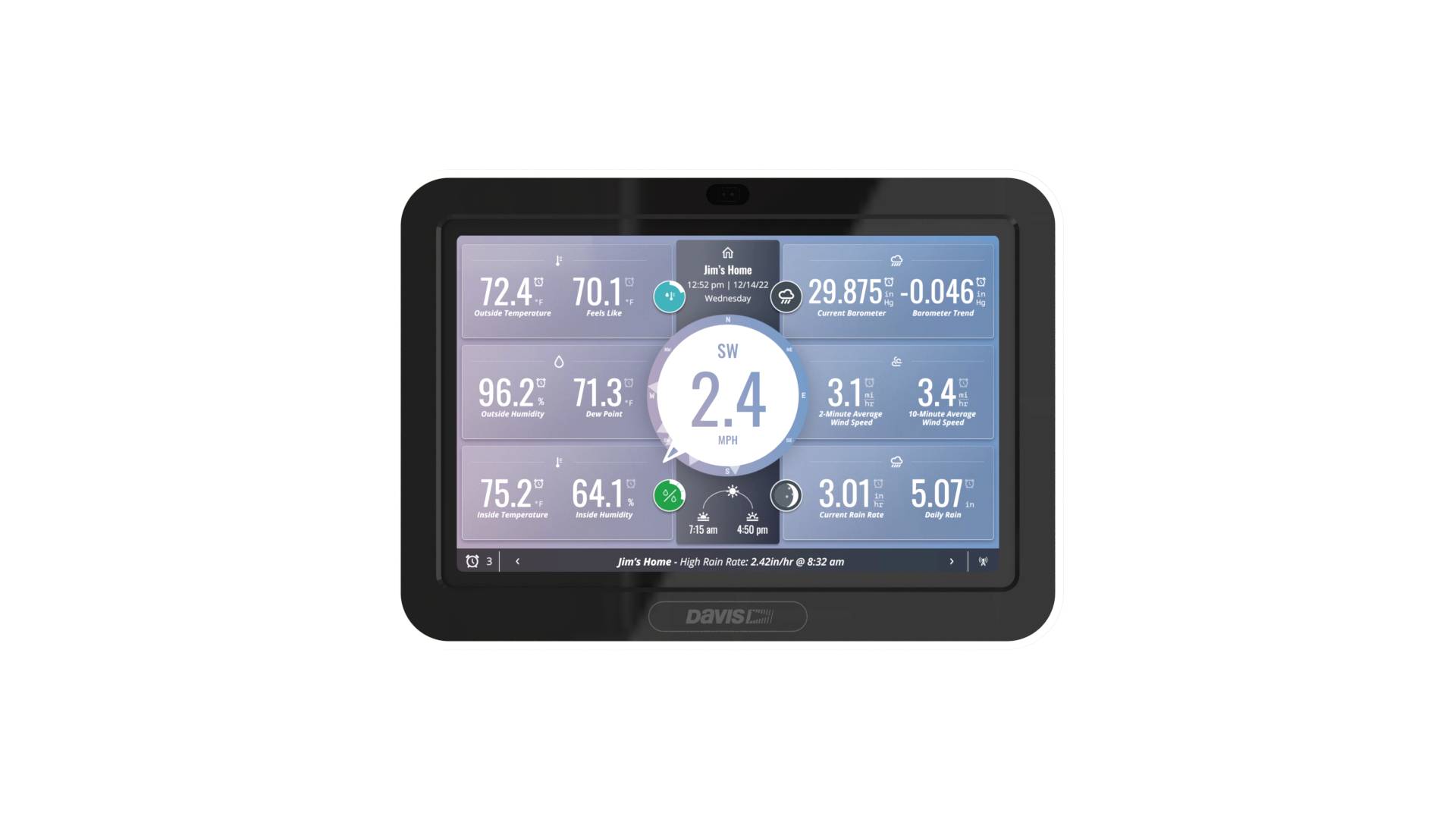 Davis Instruments Weatherlink Touch Console 6313EU Wireless digital weather station Max. number of sensors 80