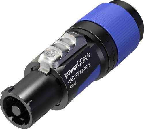 Neutrik NAC3FXXA-W-S Mains connector powerCON Socket, straight Total number of pins: 2 + PE 16 A Blue 1 pc(s)