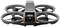 A grey drone with four rotors and a camera on the front, viewed from the front.