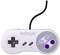 A retro gamepad with a directional pad on the left, four buttons on the right, and 'Select' and 'Start' buttons centred at the bottom. The cable is connected at the top.