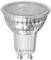 A LED light bulb with a GU10 base and ridged glass design, suitable for directional lighting in interior spaces.