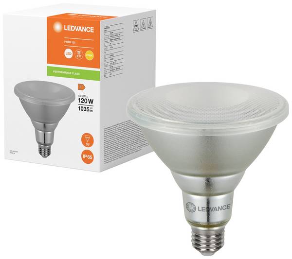 LEDVANCE 4099854067822 LED (monochrome) EEC F (A - G) E-27 Par 38 14 W = 120 W Warm white (Ø x H) 122 mm x 122 mm 1 pc(s)