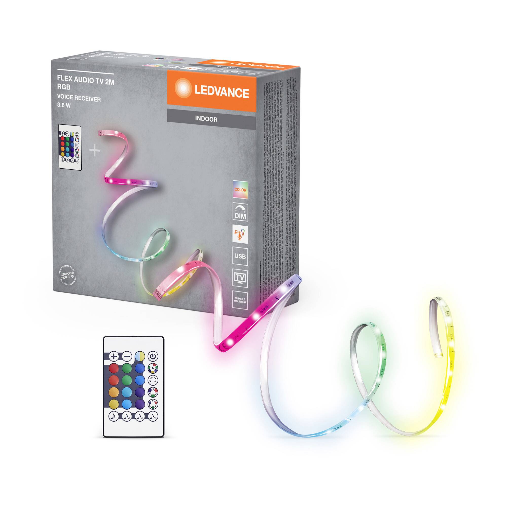 LEDVANCE FLEX AUDIO TV 4099854095368 LED strip basic set + USB port 5 V 2000 mm RGB 1 pc(s)