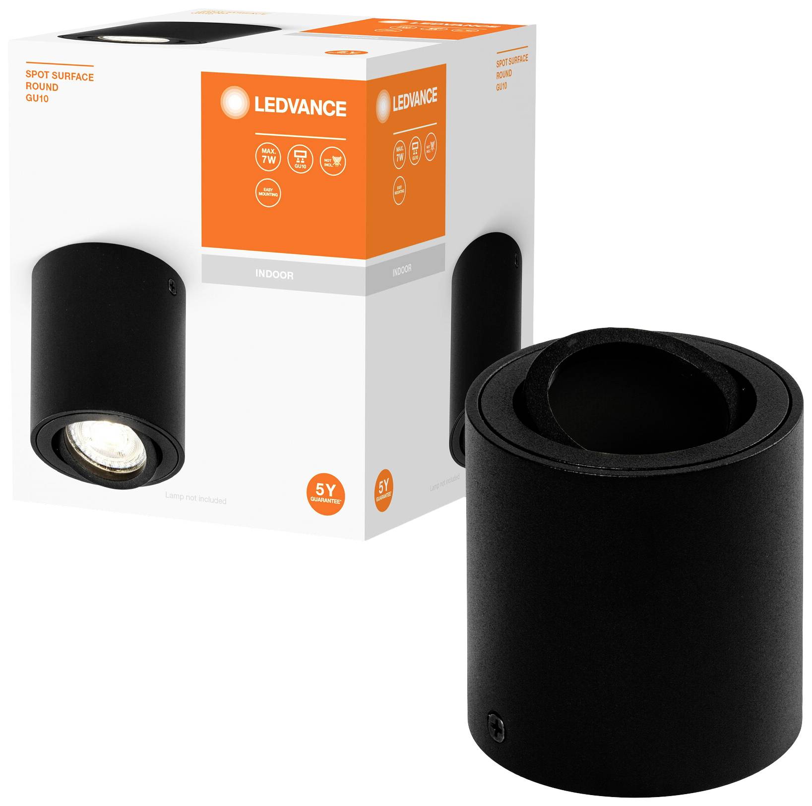 LEDVANCE SPOT SURFACE ROUND 4058075758629 Surface-mount light LED (monochrome) GU10 Black