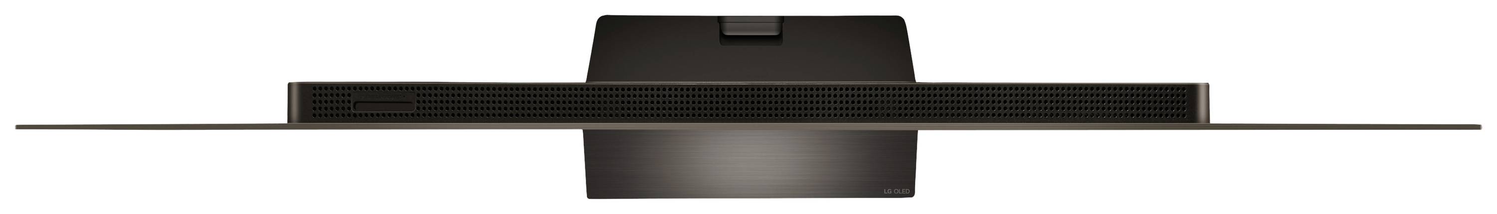 Flat television viewed from above, showing its slim design and wide screen.