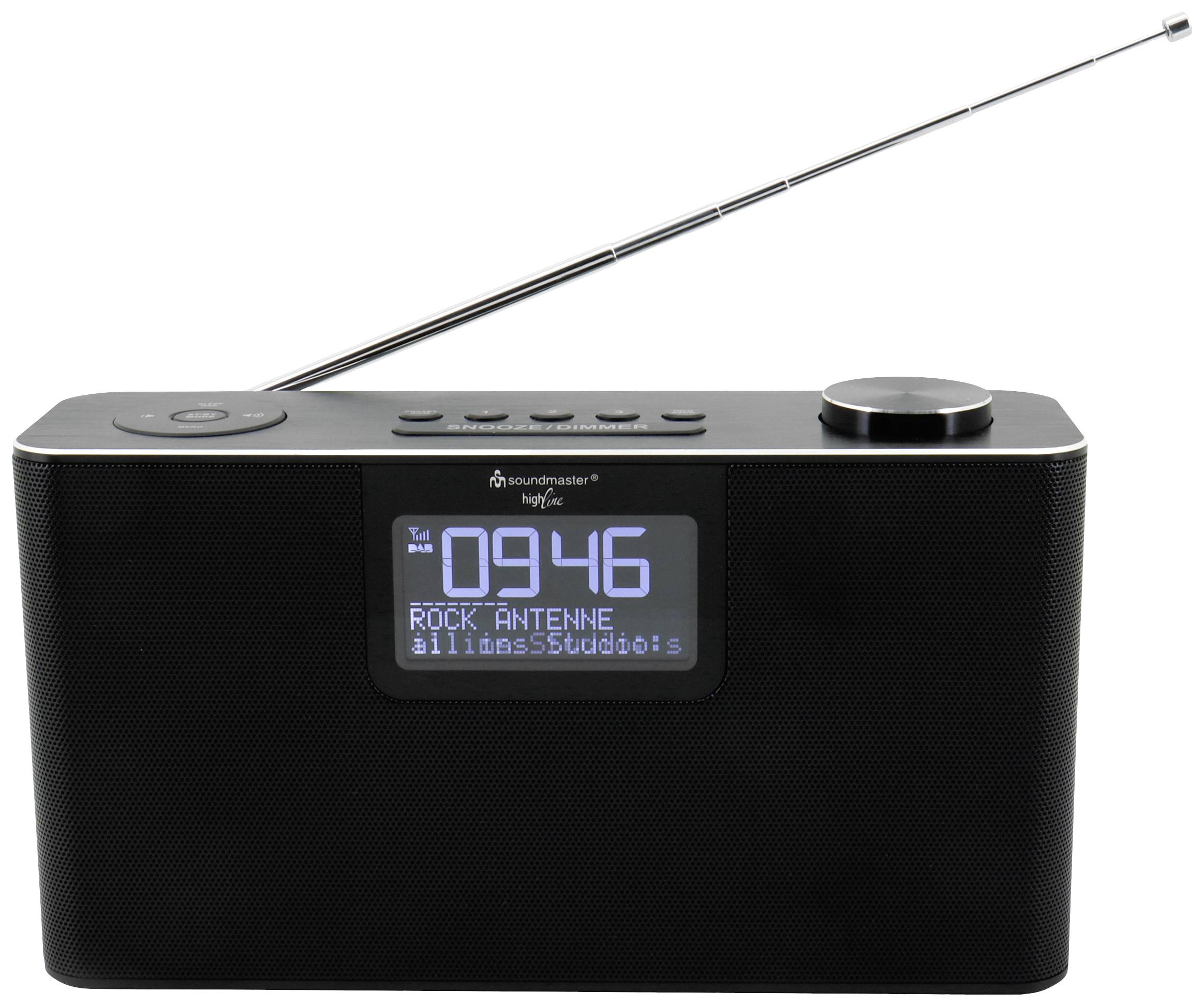 soundmaster DAB700SW Desk radio DAB+, FM Bluetooth, AUX, DAB+, FM, SD, USB Alarm clock, Hands-free Black
