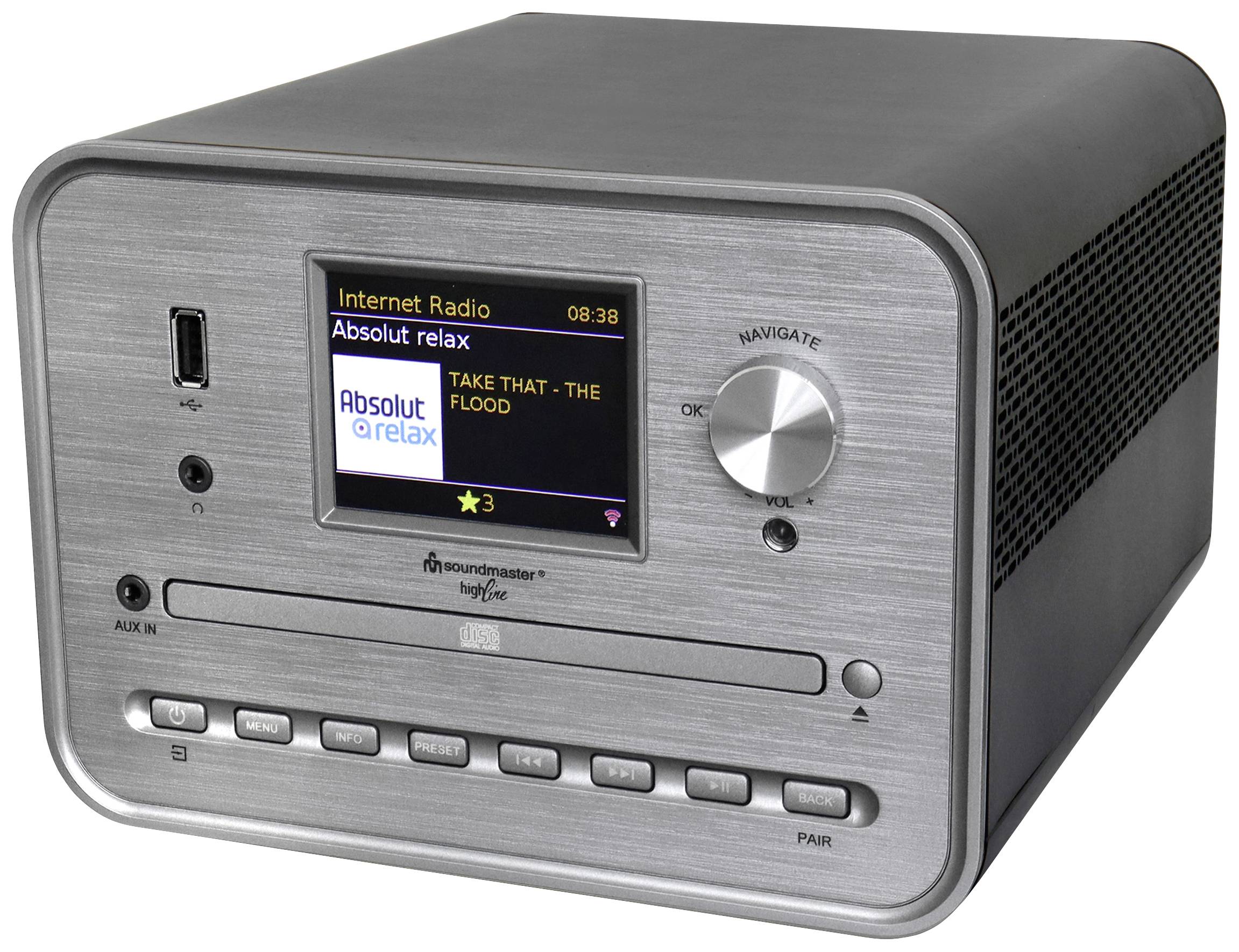 soundmaster ICD1050SW CD player Silver Internet radio , DAB+, Wi-Fi, USB, Speakers