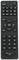 Black remote control with buttons for volume, power, menu, and numeric input. Buttons for functions such as 'SNOOZE', 'EQ'.