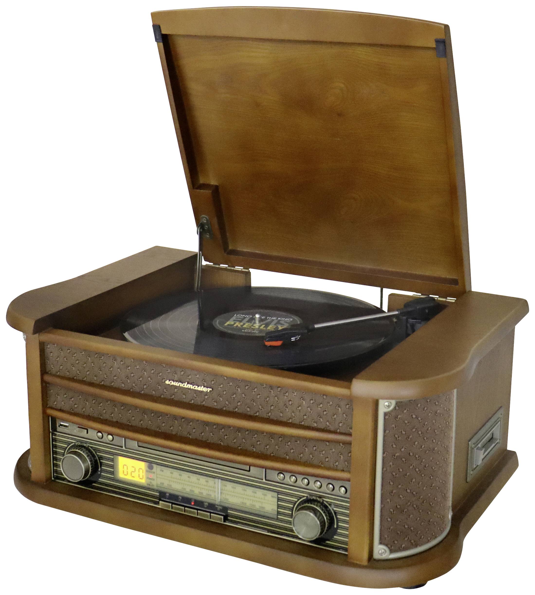 soundmaster NR560 USB turntable Oak