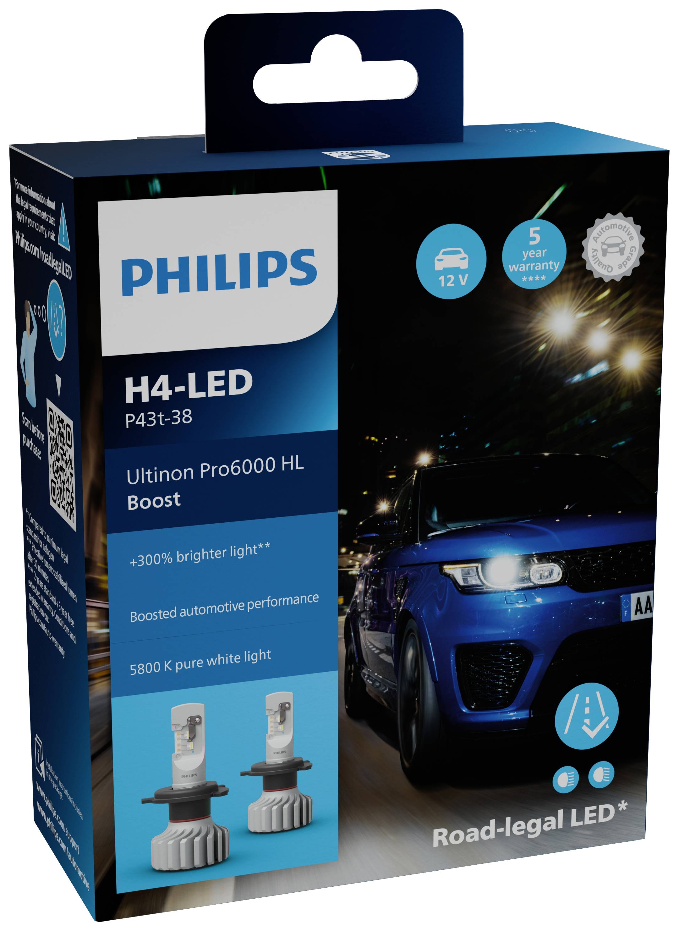 Philips Automotive 11342U60BX2 LED bulb Ultinon Pro6000 H4 12 V-2