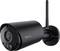Outdoor security camera with antenna, featuring a sleek black design and branded with 'Reolink'. Suitable for monitoring and surveillance.