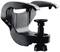 Glossy black desk clamp, suitable for securing objects to tabletops.