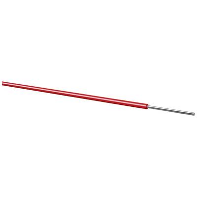An isolated cable with a red sheath and an exposed silver-coloured wire at one end.