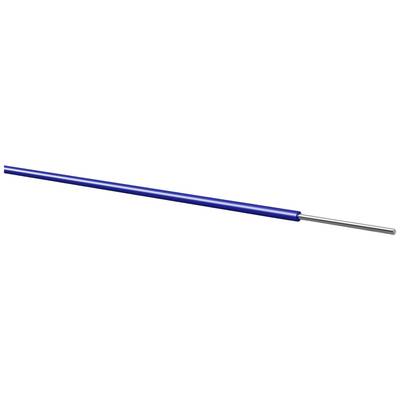 A blue electric cable with a metal tip at its end.