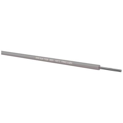 Grey electrical cable with inscription 'AWM Style 11028 600V 105°C FRNC/LSZH', showing voltage and temperature specifications.