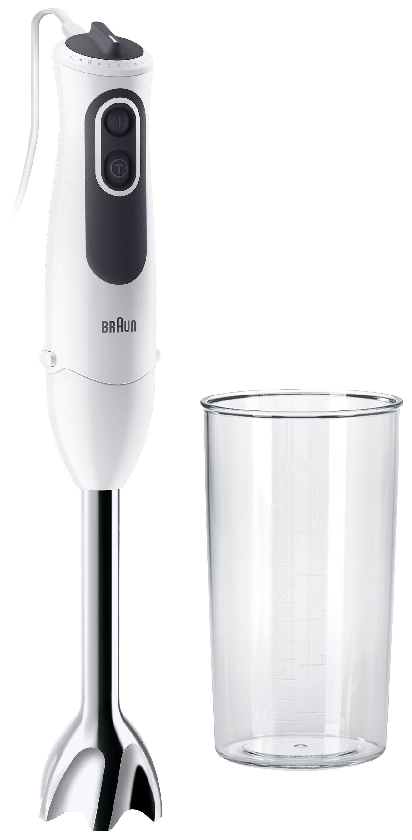 Braun 4193-MQ3100WH SMOOTHIE+ HB BRAUN INT S12 Hand-held blender 750 W White, Grey, Stainless steel