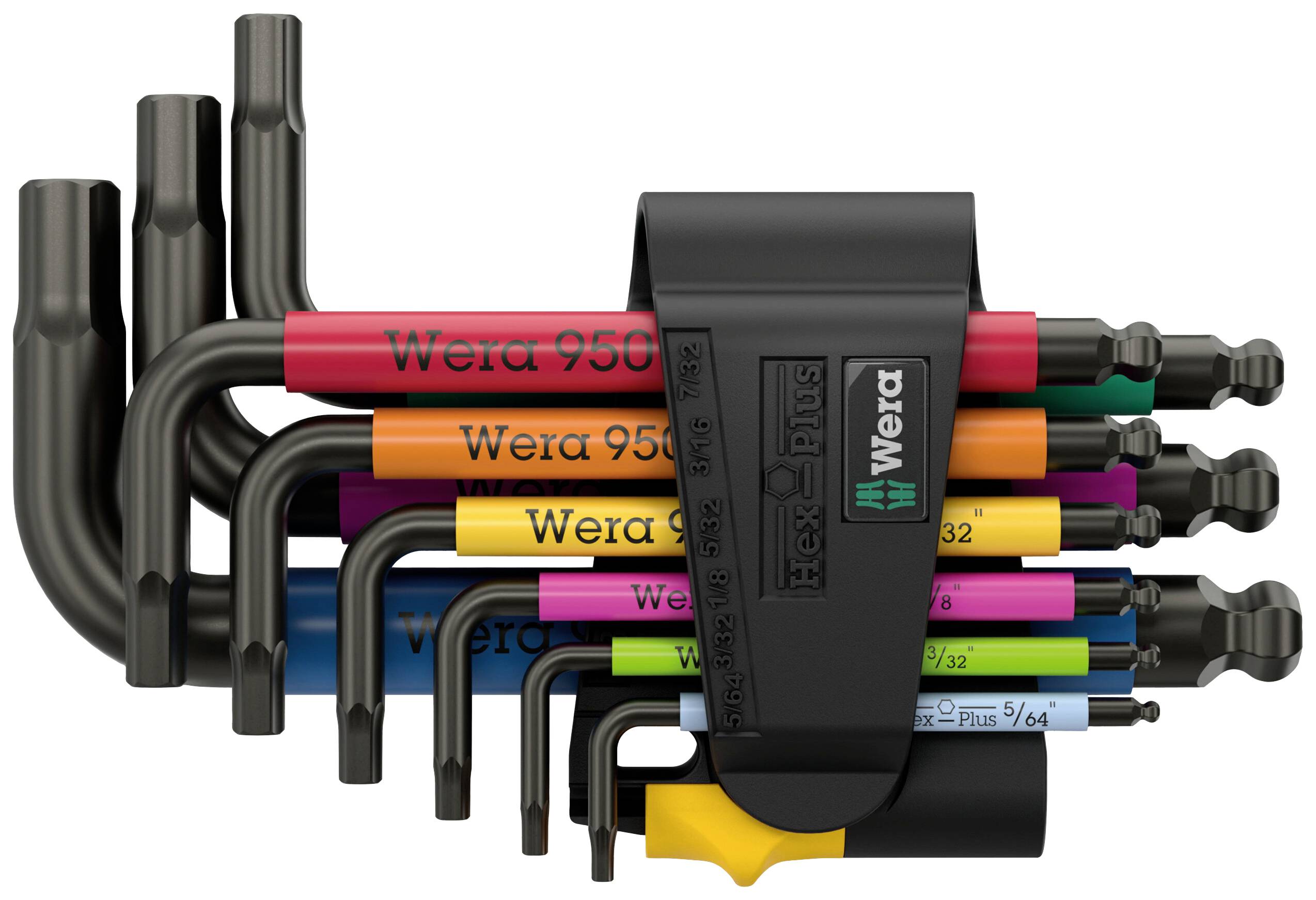 Wera 950/9 Hex-Plus Multicolour Imperial 3 Allen Allen key set 5/64 inch, 3/32 inch, 1/8 inch, 5/32 inch, 3/16 inch, 7/32 inch, 1/4 inch, 5/16 inch, 3/8 inch