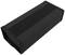 Black, rectangular portable speaker box with a handle, designed for easy transport and use outdoors or on the go.