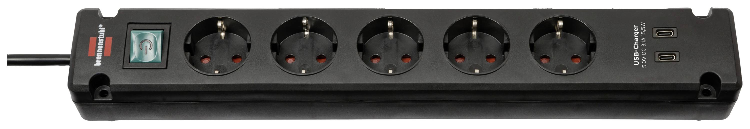 Brennenstuhl 1150660415 Power strip (+ switch) Black PG connector 1 pc(s)