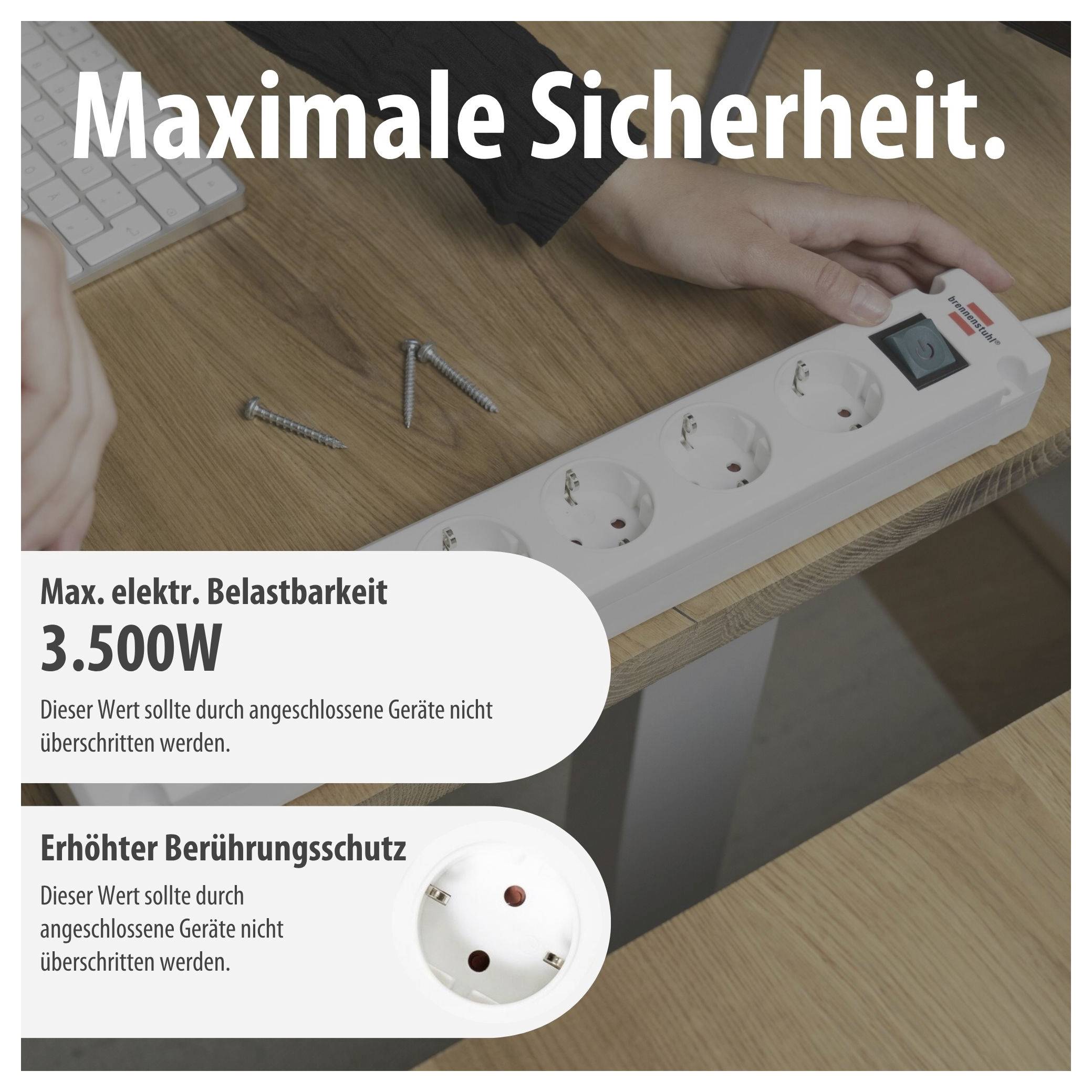 Brennenstuhl 1150660425 Power strip (+ switch) White PG connector 1 pc(s)-4