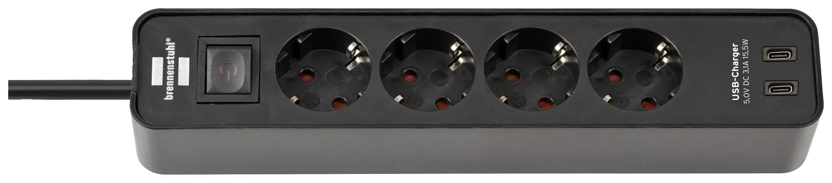 Brennenstuhl 1153240106 Power strip (+ switch) Black PG connector 1 pc(s)