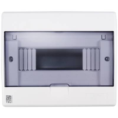 A grey, enclosed fuse box with numbered compartments from 1 to 12, for housing electrical fuses.
