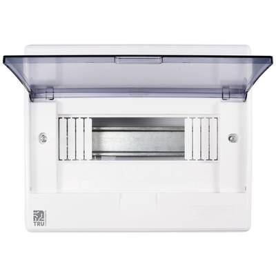'Empty fuse box with open, transparent lid, ready for fuse installation.'