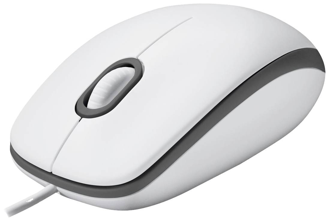 Logitech M100 Mouse Corded Optical White 3 Buttons 1000 dpi