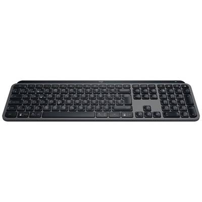 A black wireless computer keyboard with a numeric keypad and function keys, suitable for office or home use.